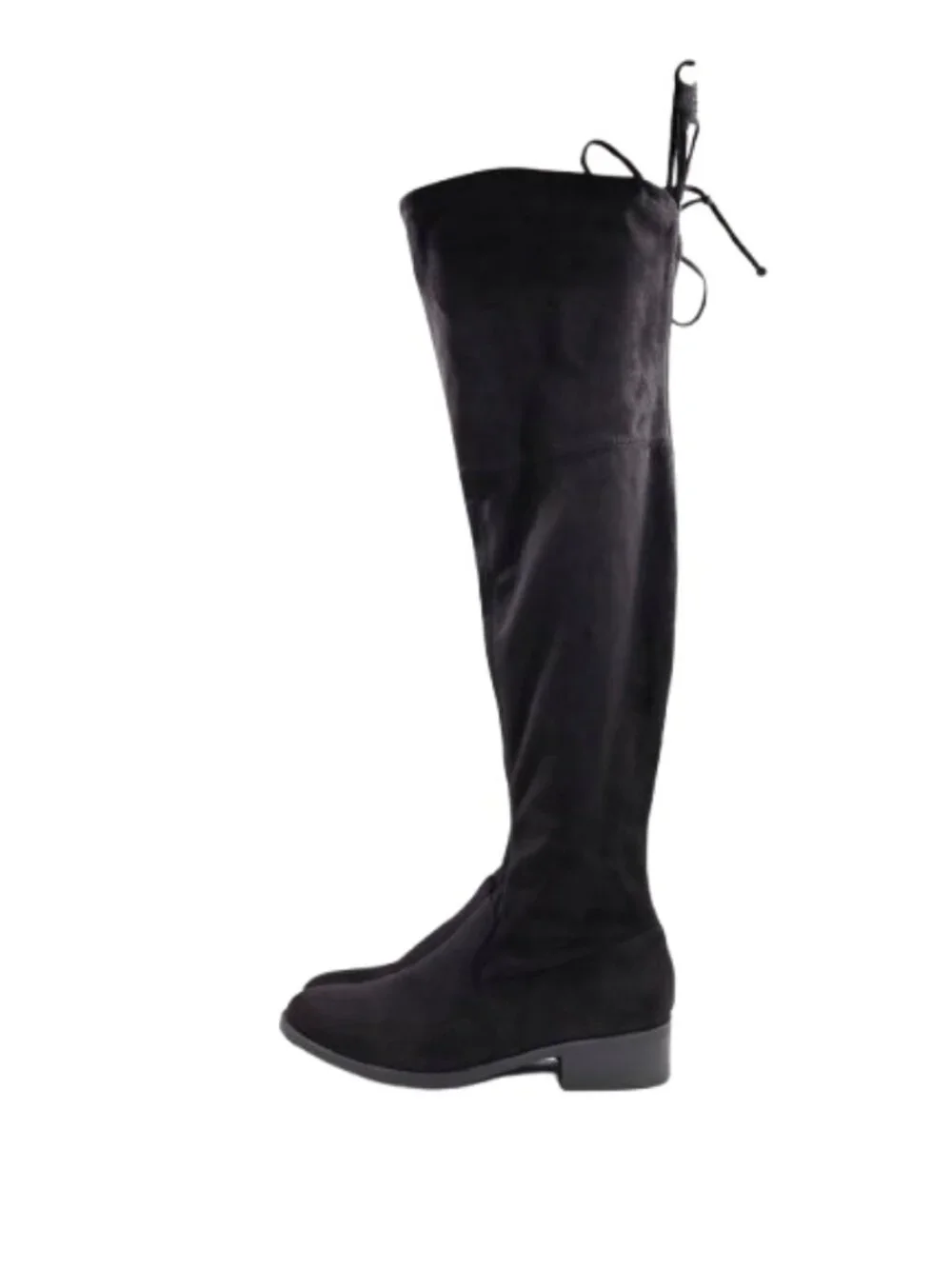 Unisa Unmaury Black Suede Flat Over The Knee Sock Boots - 7.5